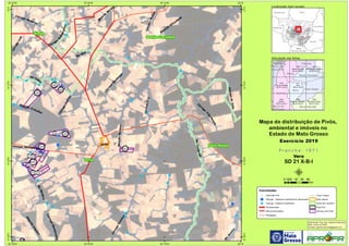 !
!!
!
!
!!!
!!
!!
!!
!
!
!!
!
!
!
!
!!!!
!
!
!!
!!
!
!
!
!
!
!
!
!
!
!
!
!!
!
!
!
!!
!!!!!
!
!
!
!
!
!
!
!
!!
!
!
!
!
!
!
!
!
!
!
!
!
!
VERA
Córrego
Guadalupe
Rio Caiab
i
Rio Azul
Córrego
Fonseca
Rio
Arraias
CórregoPaulina
RioTartaruga
Córrego
G
uilhermina
Córrego Rossana
Ribeirão Cristalino
CórregoCris
CórregodaVolta
RibeirãoMariana
Ribeir
ão
M
arilda
Rio
Nandico
Córreg
o
Três
Passos
Ribeirão
Dificuldade
CórregoLola
Córrego
Andréia
CórregoBandeirante
Ribeirão
Engano
Córrego Desespero
322
323
517518
519
520
521 522
523
524
525
526
527
528
529
530
958
Vera
Sinop
Feliz Natal
Santa Carmem
55°W
55°W
55°10'W
55°10'W
55°20'W
55°20'W
55°30'W
55°30'W
12°S
12°S
12°10'S
12°10'S
12°20'S
12°20'S
12°30'S
12°30'S
Amazonas Pará
Rondônia
Tocantins
M
Mato
Grosso
Mato
Grosso do Sul
Goiás
1871
Vera
SD 21 X-B-I
1815
Santa Carmem
SC 21 Z-D-IV
1816
Ribeirão Amarelinho
SC 21 Z-D-V
1924
Sorriso
SD 21 X-A-IV
1925
Fazenda Ubiratan
SD 21 X-B-IV
1926
Rio Santo Cristo
SD 21 X-B-V
1870
Foz do Celeste
SD 21 X-A-III
Nova Ubiratã
Tabaporã
Vera
Sorriso
Porto dos
Gaúchos
Sinop
Ipiranga
do Norte
Feliz Natal
Cláudia
Lucas do
Rio Verde
Santa Carmem
Convenções
! Centroide Pivô
! Outorga - Captacao Superficial em barramento
! Outorga - Captacao Superficial
Pavimentadas
Não Pavimentadas
Planejadas
Curso d´água
Área urbana
Divisa de município
Área Pivô
Imóveis com Pivôs
Mapa de distribuição de Pivôs,
ambiental e imóveis no
Estado de Mato Grosso
P r a n c h a : 1 8 7 1P r a n c h a : 1 8 7 1
Vera
SD 21 X-B-I
Elaboração: Eng. Agr. Gabriel D Mancilla
Data: Junho de 2020
Contato: gabriel.mancilla@gmail.com
μ0 20 40 60 8010
Km
Localização (sem escala)
Articulação das folhas
Exercício 2019Exercício 2019
 