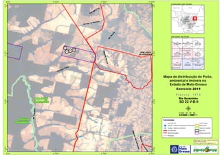 !
!
!
!
!
BOM JESUS
DO ARAGUAIA
Rio
M
ururé
Córrego Trinta
RibeirãoCorrentinho
RibeirãoSãoJoãozinho
Córrego
Três
Córrego do Américo
RibeirãoMururé
RioSuiazinho
877
878
879
880
Bom Jesus
do Araguaia
Ribeirão
Cascalheira
51°30'W
51°30'W
51°40'W
51°40'W
51°50'W
51°50'W
52°W
52°W
12°S
12°S
12°10'S
12°10'S
12°20'S
12°20'S
12°30'S
12°30'S
Amazonas Pará
Rondônia
Tocantins
M
Mato
Grosso
Mato
Grosso do Sul
Goiás
1877
Ribeirão Betis
SD 22 V-B-I
1878
Rio Suiazinho
SD 22 V-B-II
1879
Serra Nova
SD 22 V-B-III
1821
Córrego Trairão
SC 22 Y-D-IV
1822
Ribeirão das Traíras
SC 22 Y-D-V
1823
Santa Cruz
SC 22 Y-D-VI
1931
Rio Darro ou Feio
SD 22 V-B-IV
1932
Cascalheira
SD 22 V-B-V
1933
Rio São João Grande
SD 22 V-B-VI
Bom Jesus
do Araguaia
Querência
Ribeirão
Cascalheira
Canarana
Convenções
! Centroide Pivô
! Outorga - Captacao Superficial em barramento
! Outorga - Captacao Superficial
Pavimentadas
Não Pavimentadas
Planejadas
Curso d´água
Área urbana
Divisa de município
Área Pivô
Imóveis com Pivôs
Mapa de distribuição de Pivôs,
ambiental e imóveis no
Estado de Mato Grosso
P r a n c h a : 1 8 7 8P r a n c h a : 1 8 7 8
Rio Suiazinho
SD 22 V-B-II
Elaboração: Eng. Agr. Gabriel D Mancilla
Data: Junho de 2020
Contato: gabriel.mancilla@gmail.com
μ0 20 40 60 8010
Km
Localização (sem escala)
Articulação das folhas
Exercício 2019Exercício 2019
 