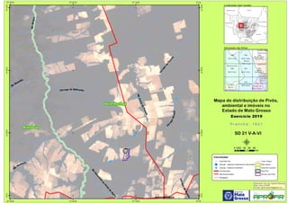 ! !
!
!
!
!!!
!!
!
!
!
!!
!
NOVA MARINGA
RioSangue
Rio
Benedito
Córrego do Raimundo
RioTomédeFrança
Có
rregoPerdido
CórregodaPiranha
Rio
Sucuruina
ou
Ponte
de
Pedra
Córrego
do
T
om
bo
Rio
Menbeca
885
Brasnorte
Nova Maringá
57°W
57°W
57°10'W
57°10'W
57°20'W
57°20'W
57°30'W
57°30'W
12°30'S
12°30'S
12°40'S
12°40'S
12°50'S
12°50'S
13°S
13°S
Amazonas Pará
Rondônia
Tocantins
M
Mato
Grosso
Mato
Grosso do Sul
Goiás
1868
Rio São Miguel
SD 21 X-A-I
1867
SD 21 V-A-III
1866
SD 21 V-A-II
1922
Alegre
SD 21 X-A-IV
1921
SD 21 V-A-VI
1920
SD 21 V-A-V
1972
Rio Ponte de Pedra
SD 21 V-D-III
Tapurah
São
José do
Rio Claro
Porto dos
Gaúchos
Nova
Mutum
Brasnorte
Campo
Novo
do Parecis
Lucas
do Rio
Verde
Nova
Maringá
Convenções
! Centroide Pivô
! Outorga - Captacao Superficial em barramento
! Outorga - Captacao Superficial
Pavimentadas
Não Pavimentadas
Planejadas
Curso d´água
Área urbana
Divisa de município
Área Pivô
Imóveis com Pivôs
Mapa de distribuição de Pivôs,
ambiental e imóveis no
Estado de Mato Grosso
P r a n c h a : 1 9 2 1P r a n c h a : 1 9 2 1
SD 21 V-A-VI
Elaboração: Eng. Agr. Gabriel D Mancilla
Data: Junho de 2020
Contato: gabriel.mancilla@gmail.com
μ0 20 40 60 8010
Km
Localização (sem escala)
Articulação das folhas
Exercício 2019Exercício 2019
 