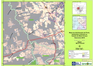 !!!
!
!
!
!
!
!
!
!
!
!!
!
!!!
!
!
!
!
!
!
!
!
!
!
ANA
TERRA
TAPURAH
CórregodaPiranha
CórregoAmparo
Córrego Giant
Córrego Aleg
re
Córrego
Form
oso
RioArinos
Córrego Pitu
Córrego
Perdido
Córrego Grande
Córrego
Aparição
Córrego
G
uará
Rio
Parecis
Córrego
Borrachudo
800
801
802
803
804
805
806
808
809
Tapurah
São
José do
Rio Claro
Nova Mutum
Lucas do
Rio Verde
Nova Maringá
56°30'W
56°30'W
56°40'W
56°40'W
56°50'W
56°50'W
57°W
57°W
12°30'S
12°30'S
12°40'S
12°40'S
12°50'S
12°50'S
13°S
13°S
Amazonas Pará
Rondônia
Tocantins
M
Mato
Grosso
Mato
Grosso do Sul
Goiás
1868
Rio São Miguel
SD 21 X-A-I
1867
SD 21 V-A-III
1923
Ribeirão Divisão
SD 21 X-A-IV
1922
Alegre
SD 21 X-A-IV
1921
SD 21 V-A-VI
1974
Rio Marape
SD 21 X-C-II
Tapurah Sorriso
São
José do
Rio Claro
Porto dos Gaúchos
Ipiranga
do Norte
Nova Mutum
Brasnorte
Campo
Novo do
Parecis
Lucas do
Rio Verde
Nova
Maringá
Convenções
! Centroide Pivô
! Outorga - Captacao Superficial em barramento
! Outorga - Captacao Superficial
Pavimentadas
Não Pavimentadas
Planejadas
Curso d´água
Área urbana
Divisa de município
Área Pivô
Imóveis com Pivôs
Mapa de distribuição de Pivôs,
ambiental e imóveis no
Estado de Mato Grosso
P r a n c h a : 1 9 2 2P r a n c h a : 1 9 2 2
Alegre
SD 21 X-A-IV
Elaboração: Eng. Agr. Gabriel D Mancilla
Data: Junho de 2020
Contato: gabriel.mancilla@gmail.com
μ0 20 40 60 8010
Km
Localização (sem escala)
Articulação das folhas
Exercício 2019Exercício 2019
 