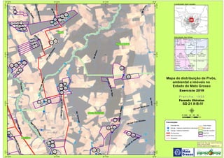 !!!
!
!
!
!!
!
!
!!
!
!
! !
!
!
!
!
!
!!!
!!
!
!
!
!!!
! !
!
!
!
!
!
!
!
!
!!
!
!
!!!
!
!
!!!!
!
!!!!!
!!
!
!
!!
!
!
!!
!
!
!!
!
!
!!
!
!
!
!
!
!
!
!
!
!
!
!
!
!
!
!
!
!
!
!
!
!
!!
!
!
!!
!
!
!
!
!
!
!
!
!
!
! !
!
!
!
!
!
!
!
!
!
!
!
!
!
!
!
!
!
!
!
!
!
!
!
!
!
!
!
!
! !
!
!
!
!
!
!
Córrego
Fonseca
RioCeleste
CórregoBálsamo
RibeirãodoPalmito
Córrego
Desengano
RioTartaruga
RibeirãoSeteLagoas
RioFerro
Córrego Três Divisões
C
órrego
do
Ribeirão
Rio
Nandico
Ribei
rão
Irm
andadeCórregoMaluco
Córrego SackmannCórregoÁguadoPiper
RioBrunini
CórregoÁguadoMacaco
Ri
beirão
Engano
RioArraia
s
CórregoBandeirante
324
325
326
327 328
329
330
331332
333334
335336
337338
339340
341
342
343
344
345
346
347 348
349
350
364365
366
367
368
369
370
371
375
376
377
378
379
404
405
412
413
414
415
416
417
418
419
437
513
514
515 516
725
827
957
1043
1044
1045
Nova Ubiratã
Vera
Sorriso
Feliz Natal
55°W
55°W
55°10'W
55°10'W
55°20'W
55°20'W
55°30'W
55°30'W
12°30'S
12°30'S
12°40'S
12°40'S
12°50'S
12°50'S
13°S
13°S
Amazonas Pará
Rondônia
Tocantins
M
Mato
Grosso
Mato
Grosso do Sul
Goiás
1871
Vera
SD 21 X-B-I
1924
Sorriso
SD 21 X-A-IV
1925
Fazenda Ubiratan
SD 21 X-B-IV
1926
Rio Santo Cristo
SD 21 X-B-V
1870
Foz do Celeste
SD 21 X-A-III
1976
Capem Velha
SD 21 X-D-I
Nova Ubiratã
Vera
Sorriso
Sinop
Paranatinga
Ipiranga
do Norte
Nova
Mutum
Santa Rita
do Trivelato
Feliz Natal
Lucas
do Rio
Verde
Santa Carmem
Convenções
! Centroide Pivô
! Outorga - Captacao Superficial em barramento
! Outorga - Captacao Superficial
Pavimentadas
Não Pavimentadas
Planejadas
Curso d´água
Área urbana
Divisa de município
Área Pivô
Imóveis com Pivôs
Mapa de distribuição de Pivôs,
ambiental e imóveis no
Estado de Mato Grosso
P r a n c h a : 1 9 2 5P r a n c h a : 1 9 2 5
Fazenda Ubiratan
SD 21 X-B-IV
Elaboração: Eng. Agr. Gabriel D Mancilla
Data: Junho de 2020
Contato: gabriel.mancilla@gmail.com
μ0 20 40 60 8010
Km
Localização (sem escala)
Articulação das folhas
Exercício 2019Exercício 2019
 