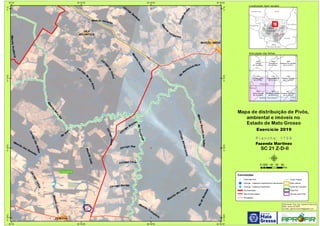 !
!
!
!!
!
CLAUDIA
MARCELANDIA
VILA
ATLANTICA
CórregodosVadios
Córrego
Urubu
s
RibeirãoLoreta
Ribeirão
Tranqueira
RiodaSaudade
Rio
M
anissauá-Miçu
Córrego
Rio
dosPatos
Ribeirão Vernelho
Ribeirão das Gam
elas
Ribeirão
M
ile
Um
Rio
Az
ul
Córrego
Sauda
de
Córrego Tânia
Córrego Matilde
Ribeirã
o
Lam
parina
Córr
ego
daCurica
Ribeirão
das
Pacas
RibeirãoRoçadodosÍndios
CórregoEloísa
RibeirãoLeda
Córrego Dea
Ribeirão
Verm
elho
CórregoBandeirantes
RioTartaruga
RibeirãoPrudência
Córrego
Graziela
Córrego
Letícia
321
Cláudia
54°30'W
54°30'W
54°40'W
54°40'W
54°50'W
54°50'W
55°W
55°W
11°S
11°S
11°10'S
11°10'S
11°20'S
11°20'S
11°30'S
11°30'S
Amazonas Pará
Rondônia
Tocantins
M
Mato
Grosso
Mato
Grosso do Sul
Goiás
1815
Santa Carmem
SC 21 Z-D-IV
1816
Ribeirão Amarelinho
SC 21 Z-D-V
1817
Fazenda Rio Negro
SC 21 Z-D-VI
1758
Ilha Margarida
SC 21 Z-D-I
1759
Fazenda Martinez
SC 21 Z-D-II
1760
Ribeirão Pimenta
SC 21 Z-D-III
1696
Colider
SC 21 Z-B-IV
1697
Arroio Iporã
SC 21 Z-B-V
1698
Fazenda Flor da Mata
SC 21 Z-B-VI
Sinop
Feliz
Natal
Cláudia
Santa Carmem
Convenções
! Centroide Pivô
! Outorga - Captacao Superficial em barramento
! Outorga - Captacao Superficial
Pavimentadas
Não Pavimentadas
Planejadas
Curso d´água
Área urbana
Divisa de município
Área Pivô
Imóveis com Pivôs
Mapa de distribuição de Pivôs,
ambiental e imóveis no
Estado de Mato Grosso
P r a n c h a : 1 7 5 9P r a n c h a : 1 7 5 9
Fazenda Martinez
SC 21 Z-D-II
Elaboração: Eng. Agr. Gabriel D Mancilla
Data: Junho de 2020
Contato: gabriel.mancilla@gmail.com
μ0 20 40 60 8010
Km
Localização (sem escala)
Articulação das folhas
Exercício 2019Exercício 2019
 