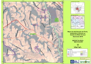 !
!
!
!
!
!!
!
!!!
!
!
!
!
!
!!
!!!
!
!!
!
!
!
!
!
!
!
!
!
CórregoVeadoGrande
Ribeirão Carandá
RibeirãodoAlegre
Rio Verde
Ribeirão
Modern
o
ou
São
CarlosRio dos Patos
Rib
eirão
Grande
Córrego
Am
ola
Faca
Ribeirão
Ranchão
CórregoBuritíComprido
Córreg
o
Jacu
CórregoRubafo
Córre
go
OnçaParda
CórregoLobinho
RibeirãoCórreg
o
Grande
Córrego
do
M
arreco
CórregoAparecida
CórregoMatrinxã
RibeirãoCanguinha
458 459
460
461 462 463
464
470
471
Nova Mutum
Santa
Rita do
Trivelato
55°30'W
55°30'W
55°40'W
55°40'W
55°50'W
55°50'W
56°W
56°W
13°30'S
13°30'S
13°40'S
13°40'S
13°50'S
13°50'S
14°S
14°S
Amazonas Pará
Rondônia
Tocantins
M
Mato
Grosso
Mato
Grosso do Sul
Goiás
1974
Rio Marape
SD 21 X-C-II
1975
Rio Teles Pires
SD 21 X-C-III
1976
Capem Velha
SD 21 X-D-I
2021
Rio Arinos
SD 21 X-C-V
2022
Ribeirão do Alegre
SD 21 X-C-VI
2066
Rio Novo
SD 21 Z-A-III
2067
Cuiabá da Larga
SD 21 Z-B-I
Nova
Ubiratã
Sorriso
São José
do Rio
Claro
Paranatinga
Nortelândia
Nova Mutum
Santa Rita
do Trivelato
Diamantino
Lucas do
Rio Verde
Convenções
! Centroide Pivô
! Outorga - Captacao Superficial em barramento
! Outorga - Captacao Superficial
Pavimentadas
Não Pavimentadas
Planejadas
Curso d´água
Área urbana
Divisa de município
Área Pivô
Imóveis com Pivôs
Mapa de distribuição de Pivôs,
ambiental e imóveis no
Estado de Mato Grosso
P r a n c h a : 2 0 2 2P r a n c h a : 2 0 2 2
Ribeirão do Alegre
SD 21 X-C-VI
Elaboração: Eng. Agr. Gabriel D Mancilla
Data: Junho de 2020
Contato: gabriel.mancilla@gmail.com
μ0 20 40 60 8010
Km
Localização (sem escala)
Articulação das folhas
Exercício 2019Exercício 2019
 