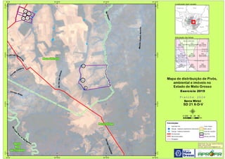!
!
!
!
!!!
!!!
!!
!!
!!
!
!
!
!
!!
!
!
!
!
!
!
!
!
!
Córrego Amiga
Có
rrego
Cavalaria
CórregoTabatinga
RioRonuro
RibeirãoCapitãoNoronha
Rio
Teles
Pir
e
s
ou
São
Manoel
Córrego Matrin
chan
RioVonDenSteinen
465
466
467
772
773
774
775
776
Nova Ubiratã
Paranatinga
Santa
Rita
do Trivelato
54°30'W
54°30'W
54°40'W
54°40'W
54°50'W
54°50'W
55°W
55°W
13°30'S
13°30'S
13°40'S
13°40'S
13°50'S
13°50'S
14°S
14°S
Amazonas Pará
Rondônia
Tocantins
M
Mato
Grosso
Mato
Grosso do Sul
Goiás
1976
Capem Velha
SD 21 X-D-I
1977
Barra do Capitão Noronha
SD 21 X-D-II
1978
Agro-Junfrasa
SD 21 X-D-III
2023
Porto Fundação
SD 21 X-D-IV
2024
Serra Mirici
SD 21 X-D-V
2025
Boca da Mata
SD 21 X-D-VI
2067
Cuiabá da Larga
SD 21 Z-B-I
2068
Bakairi
SD 21 Z-B-II
2069
Paranatinga
SD 21 Z-B-III
Nova Ubiratã
Sorriso
Paranatinga
Nova Mutum
Santa Rita do
Trivelato
Gaúcha
do Norte
Convenções
! Centroide Pivô
! Outorga - Captacao Superficial em barramento
! Outorga - Captacao Superficial
Pavimentadas
Não Pavimentadas
Planejadas
Curso d´água
Área urbana
Divisa de município
Área Pivô
Imóveis com Pivôs
Mapa de distribuição de Pivôs,
ambiental e imóveis no
Estado de Mato Grosso
P r a n c h a : 2 0 2 4P r a n c h a : 2 0 2 4
Serra Mirici
SD 21 X-D-V
Elaboração: Eng. Agr. Gabriel D Mancilla
Data: Junho de 2020
Contato: gabriel.mancilla@gmail.com
μ0 20 40 60 8010
Km
Localização (sem escala)
Articulação das folhas
Exercício 2019Exercício 2019
 
