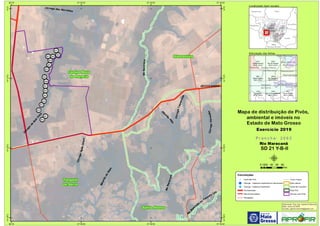 !!!
!
!
!
!
!
!
!
!
!
!
!
!
!
! !
!
!
DECIOLANDIA
RioMaracanã
Ribeirão
do
Sapo
Ri
o
Sepotuba
ou
Tenente
Lira
CórregoVermelho
CórregoÁguaLimpa
CórregoTaquarinha
RioSucariuna
Rib
ei
r
ão
Pilão
Córrego dos Morrinhos
Córrego
da
Bela
V
ista
890
891
892
893
894
895
896
897
898
899
964
965
966
967 968
969
970
Tangará
da Serra
Campo Novo
do Parecis
Santo Afonso
Diamantino
57°30'W
57°30'W
57°40'W
57°40'W
57°50'W
57°50'W
58°W
58°W
14°S
14°S
14°10'S
14°10'S
14°20'S
14°20'S
14°30'S
14°30'S
Amazonas Pará
Rondônia
Tocantins
M
Mato
Grosso
Mato
Grosso do Sul
Goiás
2107
Nova Olímpia
SD 21 Y-B-VI
2106
Nova Fernandópolis
SD 21 Y-B-V
2105
Camarcan
SD 21 Y-B-IV
2018
Rio do Sangue
SD 21 V-D-V
2017
Aldeia Bacaval
SD 21 V-D-IV
2062
Rio Maracanã
SD 21 Y-B-II
2061
Aldeia Parecis
SD 21 Y-B-I
São José do
Rio Claro
Sapezal
Nortelândia
Tangará
da Serra
Campo Novo
do Parecis
Santo Afonso
Diamantino
Nova Maringá
Convenções
! Centroide Pivô
! Outorga - Captacao Superficial em barramento
! Outorga - Captacao Superficial
Pavimentadas
Não Pavimentadas
Planejadas
Curso d´água
Área urbana
Divisa de município
Área Pivô
Imóveis com Pivôs
Mapa de distribuição de Pivôs,
ambiental e imóveis no
Estado de Mato Grosso
P r a n c h a : 2 0 6 2P r a n c h a : 2 0 6 2
Rio Maracanã
SD 21 Y-B-II
Elaboração: Eng. Agr. Gabriel D Mancilla
Data: Junho de 2020
Contato: gabriel.mancilla@gmail.com
μ0 20 40 60 8010
Km
Localização (sem escala)
Articulação das folhas
Exercício 2019Exercício 2019
 