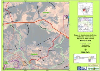 !
!!
!!
!
! !
!
!
!
ARENAPOLIS
NORTELANDIA
NOVA MARILANDIA
SANTO
AFONSO
Rio
Santana
Rio Claro
RibeirãoSãoFrancisquinho
Córrego Arroz Sem Sal Córrego Pacoval
Córrego
Santa Maria
Ribeirão Santo Antônio
Ribeirão
Areias
RibeirãoSumidouro
Córrego
São
Pedro
CórregoSucuri
Rio
Paraguai
Córrego Chapéu
Ribeirão
Buriti
CórregoTrêsLagoas
Córrego
Co
nceição
Ribeirão Quebra
C
anela
Cór
rego do Lobo
Córrego Cágado
735
915
933
934
Nortelândia
Tangará da Serra
Santo
Afonso
Diamantino
56°30'W
56°30'W
56°40'W
56°40'W
56°50'W
56°50'W
57°W
57°W
14°S
14°S
14°10'S
14°10'S
14°20'S
14°20'S
14°30'S
14°30'S
Amazonas Pará
Rondônia
Tocantins
M
Mato
Grosso
Mato
Grosso do Sul
Goiás
2108
Serra do Tira Sentido
SD 21 Z-A-IV
2107
Nova Olímpia
SD 21 Y-B-VI
2021
Rio Arinos
SD 21 X-C-V
2020
Rio Claro
SD 21 X-C-IV
2065
Diamantino
SD 21 Z-A-II
2064
Nortelândia
SD 21 Z-A-I
2063
Afonso
SD 21 Y-B-III
São José
do Rio Claro
Nortelândia
Tangará da
Serra
Nova Mutum
Campo
Novo do
Parecis
Santo Afonso
Diamantino
Chapada dos
Guimarães
Nova
Maringá
Convenções
! Centroide Pivô
! Outorga - Captacao Superficial em barramento
! Outorga - Captacao Superficial
Pavimentadas
Não Pavimentadas
Planejadas
Curso d´água
Área urbana
Divisa de município
Área Pivô
Imóveis com Pivôs
Mapa de distribuição de Pivôs,
ambiental e imóveis no
Estado de Mato Grosso
P r a n c h a : 2 0 6 4P r a n c h a : 2 0 6 4
Nortelândia
SD 21 Z-A-I
Elaboração: Eng. Agr. Gabriel D Mancilla
Data: Junho de 2020
Contato: gabriel.mancilla@gmail.com
μ0 20 40 60 8010
Km
Localização (sem escala)
Articulação das folhas
Exercício 2019Exercício 2019
 