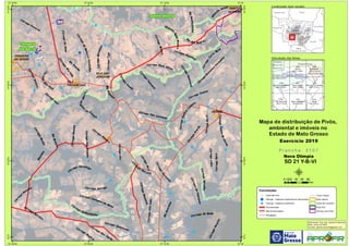 !
!!
!
!
!
!
!
!!!!
!
!
!
!
!
!
!
!
!
!
!
!
!!
!!
!
!
!
!
!
!
!
DENISE
SANTO
AFONSO
TANGARA
DA SERRA
VILA
PROGRESSO
VILA SAO
JOAQUIM
RioBranco
Córrego
Azul
C
órregoS
ão
José
Córrego
Ararinha
RioBracinho
CórregoRico
CórregoAliança
Córrego
Taquaral
Córrego Pontinha
CórregoGuanandi
Córrego
doBezerroVermelho
Córrego
Cor
re
Água
CórregodoPapagaio
Córrego Duas Antas
CórregoRaizama
Córrego São Lourenço
RioAngel
im
CórregoEstaca
Córrego Jacutinga
CórregoGambá
Córrego Reserva
Córrego
M
ineiro
CórregoSãoVicente
Córrego
V
eado
Rio
dos Bugres
Córrego Astinga
CórregoBuriti
Córrego
Bruaca
Córre
go
Palm
ital
C
órrego Quilombinho
CórregoBonito
C
órrego
B
arranco
V
erm
elho
Córrego Campina de Meloi
Riozinho
CórregoUru
Córrego do Bode
CórregoPontadeCerne
CórregoQuebra
C
adeira
Córrego
Açaizinh
o
Córr
ego
Macuco
CórregodoMeio
Córrego
Barreiro
Córrego
dos Tigres
CórregoSãoJoão
CórregoSeco
Córrego Itaúna
Córrego
Ararão
CórregoTupi
CórregoDezoito
Córrego Queimado
CórregoBocaiúva
RioSepotubinha
Ribe
irão
Areias
CórregoLobo
Ribeirã
o
Água-Branca
CórregoNavalha
Rio
Ar
arão
C
órrego
Angelim
do C
a
m
po
722
726727728729
730
Tangará
da Serra
Santo Afonso
57°W
57°W
57°10'W
57°10'W
57°20'W
57°20'W
57°30'W
57°30'W
14°30'S
14°30'S
14°40'S
14°40'S
14°50'S
14°50'S
15°S
15°S
Amazonas Pará
Rondônia
Tocantins
M
Mato
Grosso
Mato
Grosso do Sul
Goiás
2108
Serra do Tira Sentido
SD 21 Z-A-IV
2107
Nova Olímpia
SD 21 Y-B-VI
2106
Nova Fernandópolis
SD 21 Y-B-V
2064
Nortelândia
SD 21 Z-A-I
2063
Afonso
SD 21 Y-B-III
2152
Barra do Bugres
SD 21 Y-D-III
2151
Rio Sepotuba
SD 21 Y-D-II
2153
Bauxi
SD 21 Z-C-I
Nortelândia
Tangará
da Serra
Campo
Novo do
Parecis
Santo Afonso
Diamantino
Convenções
! Centroide Pivô
! Outorga - Captacao Superficial em barramento
! Outorga - Captacao Superficial
Pavimentadas
Não Pavimentadas
Planejadas
Curso d´água
Área urbana
Divisa de município
Área Pivô
Imóveis com Pivôs
Mapa de distribuição de Pivôs,
ambiental e imóveis no
Estado de Mato Grosso
P r a n c h a : 2 1 0 7P r a n c h a : 2 1 0 7
Nova Olímpia
SD 21 Y-B-VI
Elaboração: Eng. Agr. Gabriel D Mancilla
Data: Junho de 2020
Contato: gabriel.mancilla@gmail.com
μ0 20 40 60 8010
Km
Localização (sem escala)
Articulação das folhas
Exercício 2019Exercício 2019
 