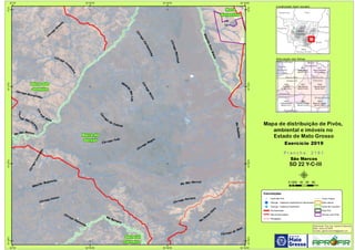 !
Córrego Barreirinho
Córr
ego São Vice
nte
Córr
ego
da Colônia
Córreg
o
Ruim
Córrego
Ca
m
baúva
Ribeir
ão
SãoLuis
RibeirãoDom
Bosco
RioPindaíba
Córrego
Cachoeirinha
Córrego Porteiro
Rio
Passa-Vin
t
e
Córrego do Meio
Córrego
G
rande
CórregoMatrinxã
Rio São Marcos
Córrego Feliz
Córrego
Lam
bedor
Córrego
Retiro
Córrego Diamante
Rio das Mortes
Rio Barreiro
Ribeirão Boqueirão
Córrego Panori
Córrego
Alegre
1041
Novo São
Joaquim
General
Carneiro
Nova
Xavantina
Barra do
Garças
52°30'W
52°30'W
52°40'W
52°40'W
52°50'W
52°50'W
53°W
53°W
15°S
15°S
15°10'S
15°10'S
15°20'S
15°20'S
15°30'S
15°30'S
Amazonas Pará
Rondônia
Tocantins
M
Mato
Grosso
Mato
Grosso do Sul
Goiás
2204
Colônia Meruri
SD 22 Y-C-V
2116
Placa Nativa
SD 22 Y-A-VI
2205
General Carneiro
SD 22 Y-C-VI
2206
Barra do Garças
SD 22 Y-D-IV
2117
Nova Xavantina
SD 22 Y-B-IV
2160
Toricoejo
SD 22 Y-C-II
2161
São Marcos
SD 22 Y-C-III
2162
Vale do Sonho
SD 22 Y-D-I
Paranatinga
Guiratinga
Novo São
Joaquim
Santo
Antônio
do Leste
General
Carneiro Araguaiana
Nova
Xavantina
Barra do
Garças
Convenções
! Centroide Pivô
! Outorga - Captacao Superficial em barramento
! Outorga - Captacao Superficial
Pavimentadas
Não Pavimentadas
Planejadas
Curso d´água
Área urbana
Divisa de município
Área Pivô
Imóveis com Pivôs
Mapa de distribuição de Pivôs,
ambiental e imóveis no
Estado de Mato Grosso
P r a n c h a : 2 1 6 1P r a n c h a : 2 1 6 1
São Marcos
SD 22 Y-C-III
Elaboração: Eng. Agr. Gabriel D Mancilla
Data: Junho de 2020
Contato: gabriel.mancilla@gmail.com
μ0 20 40 60 8010
Km
Localização (sem escala)
Articulação das folhas
Exercício 2019Exercício 2019
 