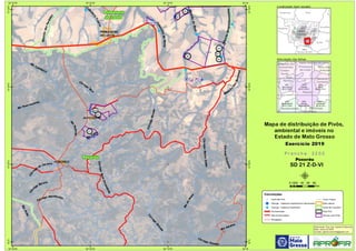 !
!!
!
! !
!
!
!
!
!
!
!
!!!!
!!!!
!
!
!
!
!
!
!
!
!
!
!
!
!
!
!
!
ALTO COITE
POXOREO
PRIMAVERA
DO LESTE
Córr
ego
do Jacamo
RibeirãodosPerdidos
CórregoRetiroVelho
CórregoFuminha
Rio Poxoreozinho
Rio
Poxoreo
CórregoÁguaEmendada
RibeirãodoSapé
Rio
Cumbuco
Córrego
Grande
CórregoPoruba
Rio
Coité
Cab
edeira
Traíras
Ribeirã
o
dasAlminhasCórrego Pulador
Rio
do
Peixe
Rio Paraíso
Córrego
Rico
RibeirãoSangradourozinho
Rio
Areia
Cór
rego
Bororó
CabeceiradaMaria
Córrego Aquidorobó
46
47
48
49
420
421
422
423 424
832
834
835
870
Poxoréu
Primavera
do Leste
54°W
54°W
54°10'W
54°10'W
54°20'W
54°20'W
54°30'W
54°30'W
15°30'S
15°30'S
15°40'S
15°40'S
15°50'S
15°50'S
16°S
16°S
Amazonas Pará
Rondônia
Tocantins
M
Mato
Grosso
Mato
Grosso do Sul
Goiás
2245
Rondonópolis
SE 21 X-B-II
2246
Juridoré
SE 21 X-B-III
2247
Guiratinga
SE 22 V-A-I
2201
Dom Aquino
SD 21 Z-D-V
2202
Poxoréu
SD 21 Z-D-VI
2203
Batovi
SD 22 Y-C-IV
Poxoréu
Guiratinga
Primavera
do Leste
Novo São
Joaquim
Dom
Aquino
Santo Antônio do Leste
General
Carneiro
Chapada dos
Guimarães
Campo
Verde
Pedra Preta
Rondonópolis
Convenções
! Centroide Pivô
! Outorga - Captacao Superficial em barramento
! Outorga - Captacao Superficial
Pavimentadas
Não Pavimentadas
Planejadas
Curso d´água
Área urbana
Divisa de município
Área Pivô
Imóveis com Pivôs
Mapa de distribuição de Pivôs,
ambiental e imóveis no
Estado de Mato Grosso
P r a n c h a : 2 2 0 2P r a n c h a : 2 2 0 2
Poxoréu
SD 21 Z-D-VI
Elaboração: Eng. Agr. Gabriel D Mancilla
Data: Junho de 2020
Contato: gabriel.mancilla@gmail.com
μ0 20 40 60 8010
Km
Localização (sem escala)
Articulação das folhas
Exercício 2019Exercício 2019
 