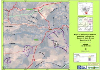 !!
!
!
!
!
!
!
!
!
ITIQUIRA
Córrego Roncador
Có
rregoPorteira
Rio Itiquira
Ri
b
eirão
Pedra
do
Fogo
Córrego
Ca
poeirinha
Córrego Cachoeira
CórregoBoaEsperança
Ribeirão Ponte
de
Pe
dra
Córrego Sucuri
CórregoResolvido
Córrego Furninha
Ribeirão
C
om
prido
Córrego
Pon
te
dePedra
Córrego
Ponta
do
Resolvido
Córrego Sozinho
Córrego São João
Córrego Mate
rin
ha
R
i
o
C
orrentes
Córrego da Onça
CórregoSapé
CórregoIndaial
Córrego Água Emendada
Córreg
o
Congonhas
311
442
443
444
445
446
839
840
Pedra Preta
Itiquira
54°W
54°W
54°10'W
54°10'W
54°20'W
54°20'W
54°30'W
54°30'W
17°S
17°S
17°10'S
17°10'S
17°20'S
17°20'S
17°30'S
17°30'S
Amazonas Pará
Rondônia
Tocantins
M
Mato
Grosso
Mato
Grosso do Sul
Goiás
2285
Anhumas
SE 21 X-B-V
2286
Pedra Preta
SE 21 X-B-VI
2287
Alto Garças
SE 22 V-A-IV
2325
Córrego Cachoeira
SE 21 X-D-II
2326
Itiquira
SE 21 X-D-III
2327
Rio Itiquira
SE 22 V-C-I
2363
Córrego Benjamim
SE 21 X-D-V
2364
Serra Preta
SE 21 X-D-VI
2365
Vila do Buriti
SE 22 V-C-IV
Guiratinga
Alto GarçasPedra Preta
Itiquira
Rondonópolis
Convenções
! Centroide Pivô
! Outorga - Captacao Superficial em barramento
! Outorga - Captacao Superficial
Pavimentadas
Não Pavimentadas
Planejadas
Curso d´água
Área urbana
Divisa de município
Área Pivô
Imóveis com Pivôs
Mapa de distribuição de Pivôs,
ambiental e imóveis no
Estado de Mato Grosso
P r a n c h a : 2 3 2 6P r a n c h a : 2 3 2 6
Itiquira
SE 21 X-D-III
Elaboração: Eng. Agr. Gabriel D Mancilla
Data: Junho de 2020
Contato: gabriel.mancilla@gmail.com
μ0 20 40 60 8010
Km
Localização (sem escala)
Articulação das folhas
Exercício 2019Exercício 2019
 
