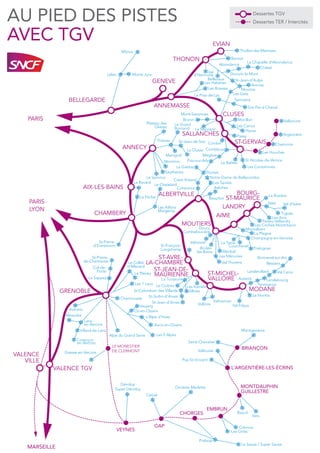 Mappa località sciistiche Alpi Francesi raggiungibili con TGV