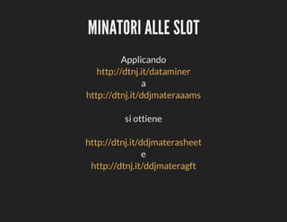 MINATORI	ALLE	SLOT
Applicando
http://dtnj.it/dataminer
a
http://dtnj.it/ddjmateraaams
si	ottiene
http://dtnj.it/ddjmaterasheet
e
http://dtnj.it/ddjmateragft

 