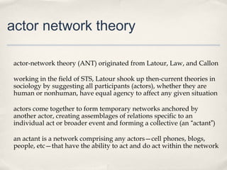 Mapping Experiences with Actor Network Theory | PPT | Desktop ...
