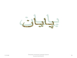 1:55 AM
Gharjistan University Computer Science
Faculty Farah Branch
34
 