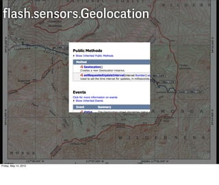 flash.sensors.Geolocation




Friday, May 14, 2010
 