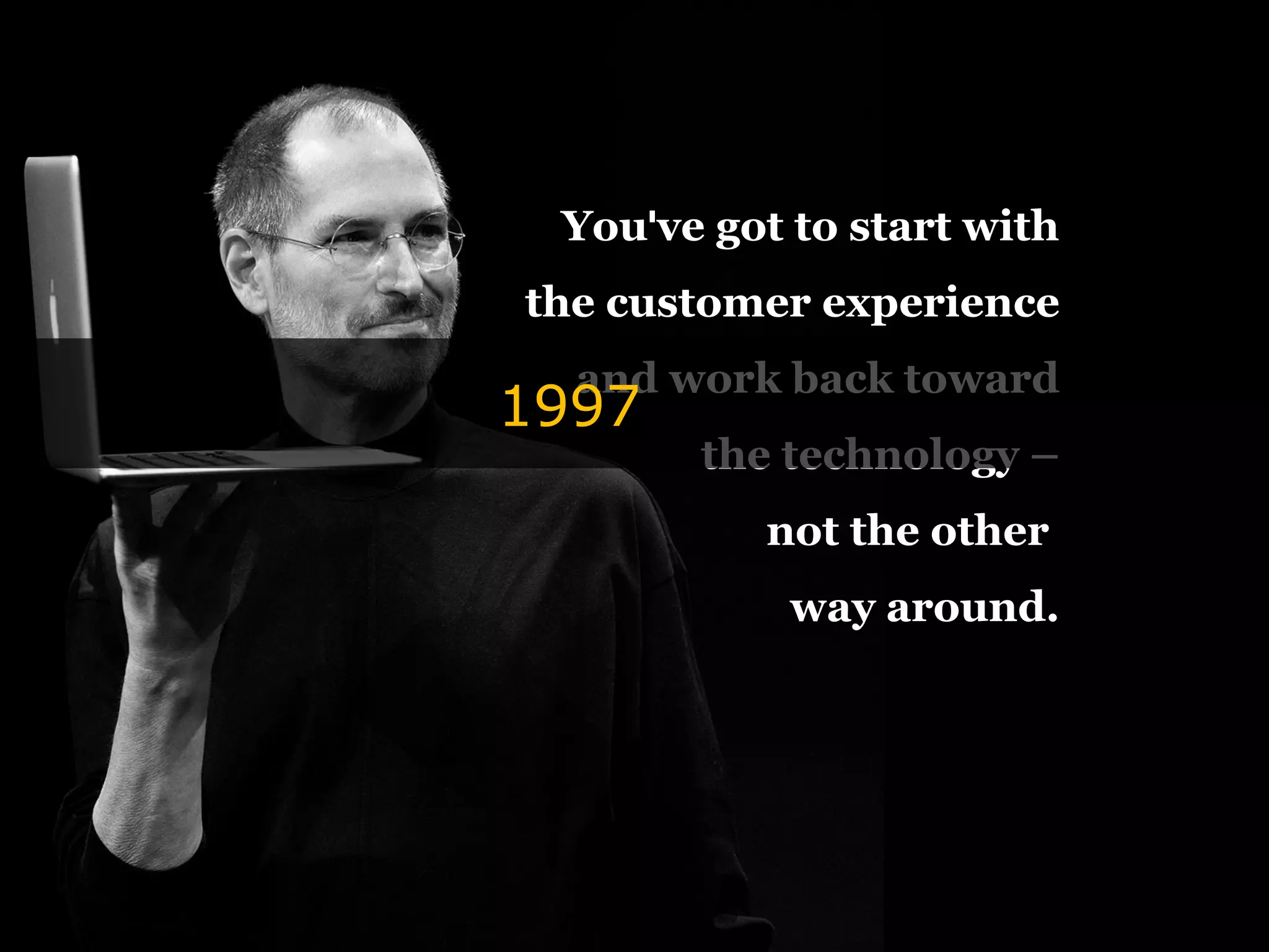 You've got to start with
the customer experience
and work back toward
the technology –
not the other
way around.
1997
 