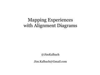 Mapping Experiences
with Alignment Diagrams
@JimKalbach
Jim.Kalbach@Gmail.com
 