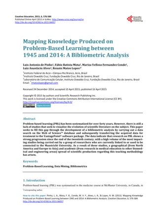 Mapping knowledge produced on problem based learning between 1945 and ...