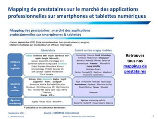 Mapping de prestataires sur le marché des applications professionnelles sur smartphones et tablettes numériques 