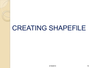CREATING SHAPEFlLE
144/18/2014
 