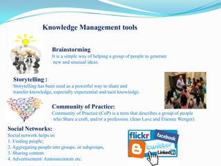 Mapping of km tools with km model | PPT