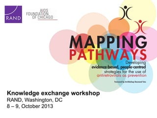 Knowledge exchange workshop
RAND, Washington, DC
8 – 9, October 2013

 