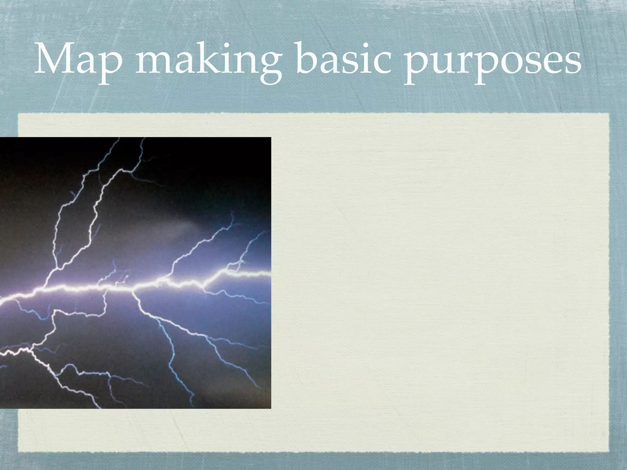 Map making basic purposes
 