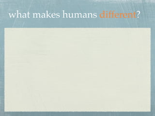 what makes humans different?
 
