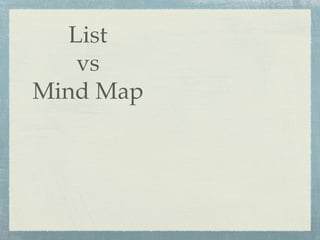 List
    vs
Mind Map
 
