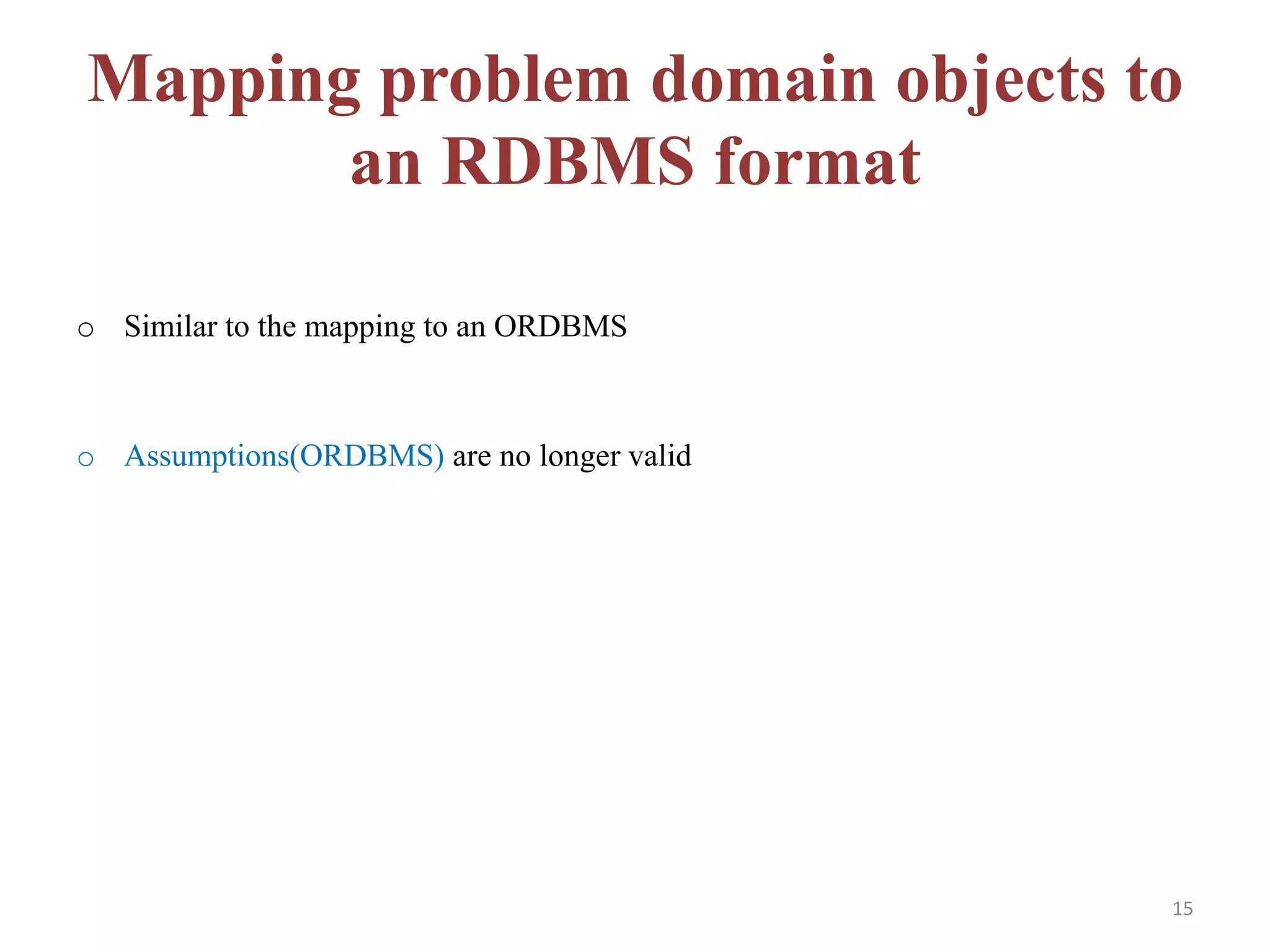Mapping Problem Domain Objects to Object-Persistence Formats(OOAD ...