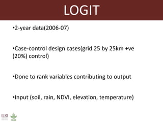Applications of ecological niche modelling for mapping the risk of Rift Valley fever in Kenya
