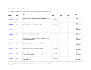 Mapping table of Microsoft Certification to QCF 160512 | PDF