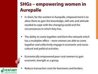 Mapping the social network architecture of rural communities gender & technological innovations in the semi-arid tropics of India