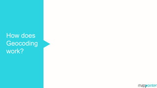 How does
Geocoding
work?
 