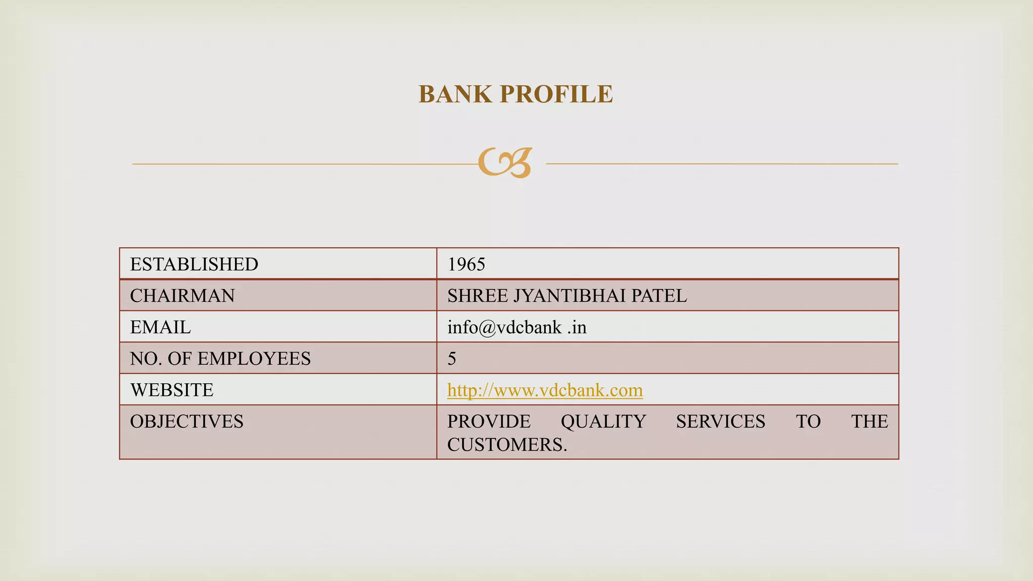 Ppt on need for better customer services in VDC bank
