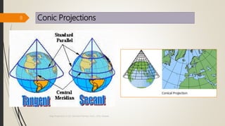 Conic Projections
8
Map Projections in GIS, Samirsinh Parmar, DoCL, DDU, Nadiad.
 