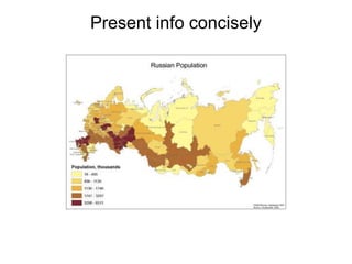 Present info concisely
 