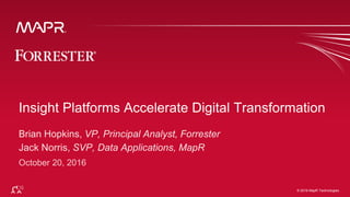 © 2016 MapR Technologies© 2016 MapR Technologies
Insight Platforms Accelerate Digital Transformation
 