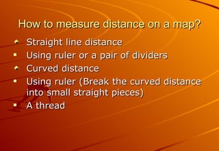Measuring Distance On A Map Using String Map Reading | PPT