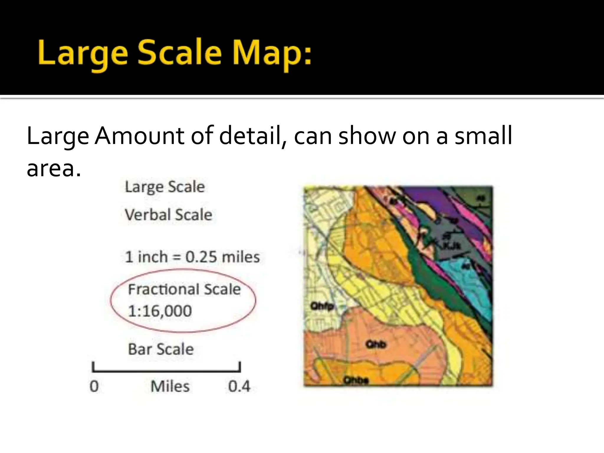 LargeAmount of detail, can show on a small
area.
 