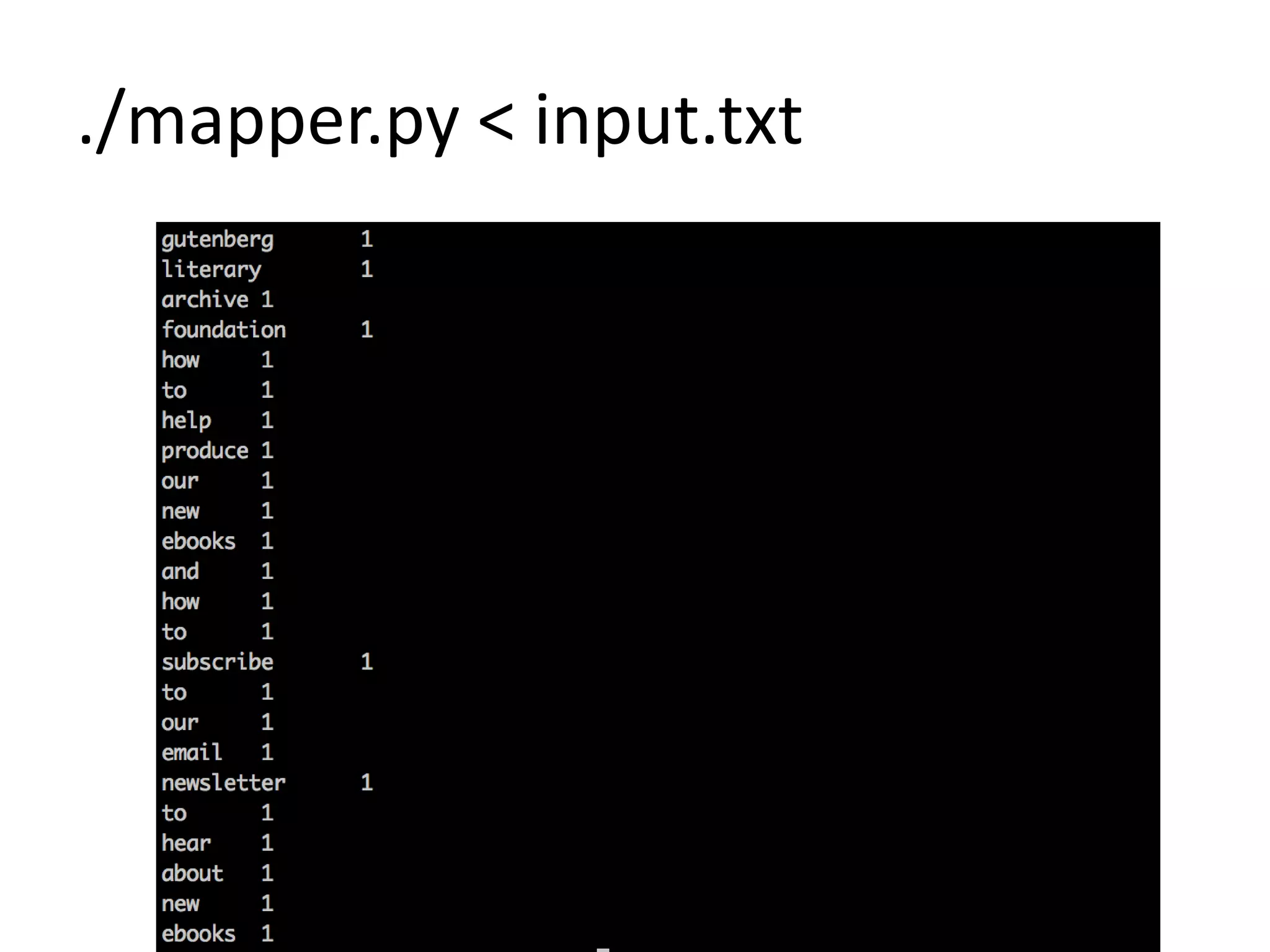 ./mapper.py < input.txt