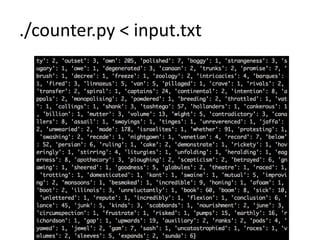 ./counter.py < input.txt
 