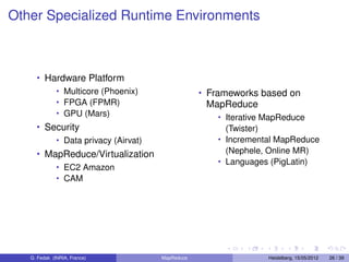 Mapreduce Runtime Environments: Design, Performance, Optimizations | PDF
