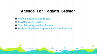 Agenda For Today’s Session
◉ What is hadoop MapReduce ?
◉ MapReduce In Nutshell
◉ Two Advantages of MapReduce
◉ Hadoop MapReduce Approach with an Example
 