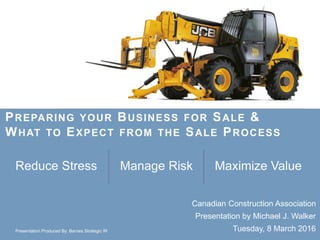 2026 WEBINAR - Preparing a Business for Sale
