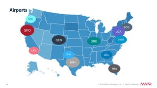 44 © 2018 MapR Technologies, Inc. // MapR Confidential
SFO
DEN
IAH
ATL
ORD
BOS
LGA
EWR
MIA
SEA	
LAX	
DFW	
Airports	
 