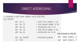 Assembly language (Example with mapping from C++ to Assembly) | PPT