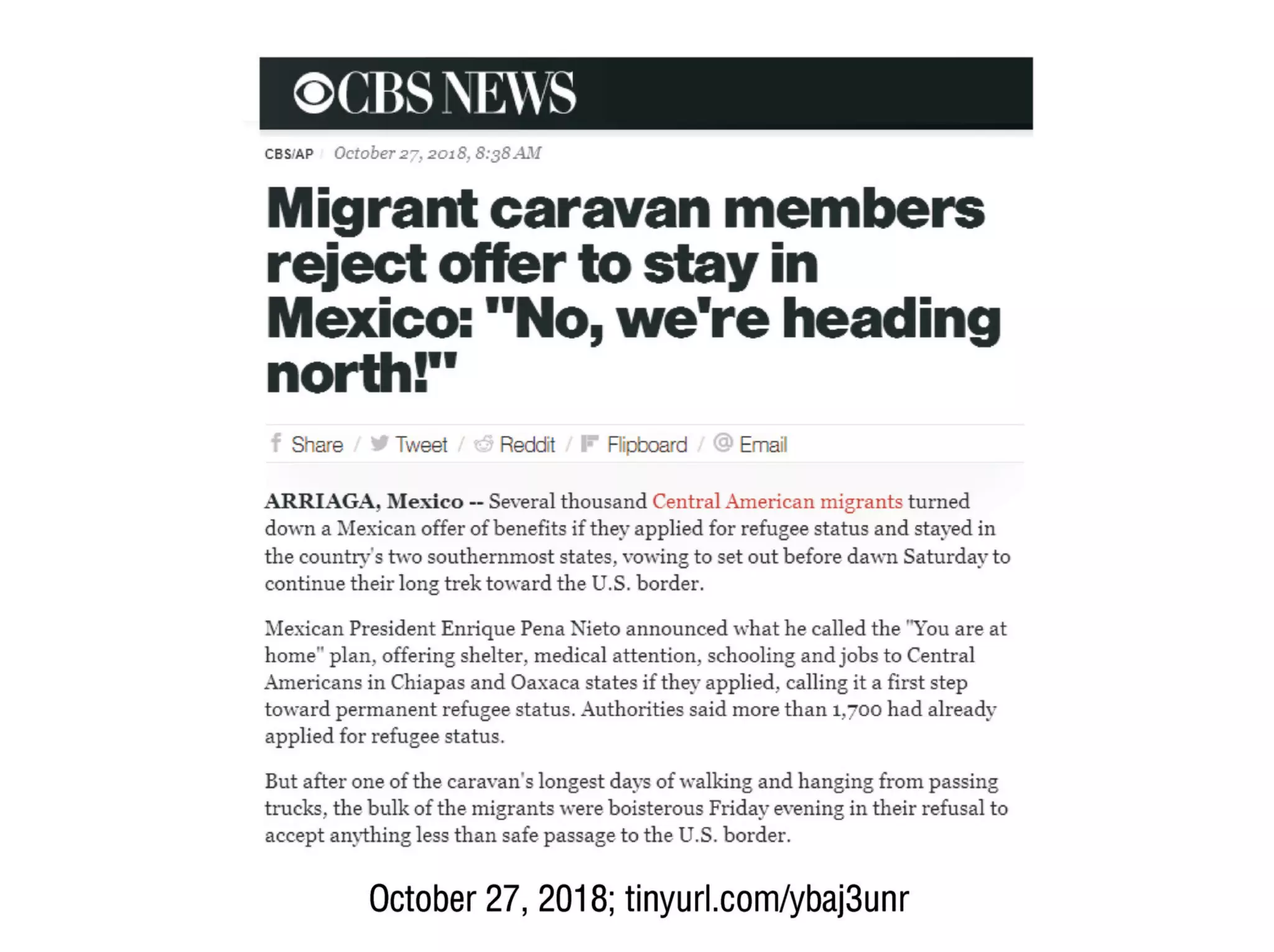 Key facts & questions regarding the "caravans"
