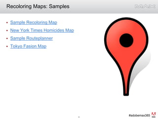 Recoloring Maps: SamplesSample Recoloring MapNew York Times Homicides MapSample RouteplannerTokyo Fasion Map