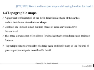 JPTC, WSS, Sketch and interpret map and drawing handout for level I
Prepared by Eng Shuaib Muhumed
January 30, 2023
1.4Top...